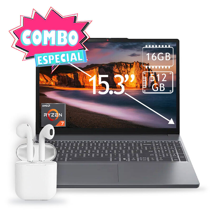 Combo Laptop Lenovo Ideapad Slim 3 15.3" Ry7 51... image number null