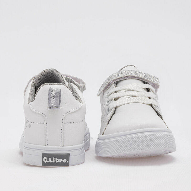 C>libre Tenis Para Preescolar Ni&ntilde;a Blanco Plata... image number null