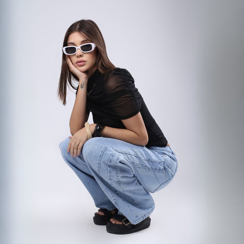 Jeans Barrel Mujer Savi Basic Mezclilla Tiro Me... image number null