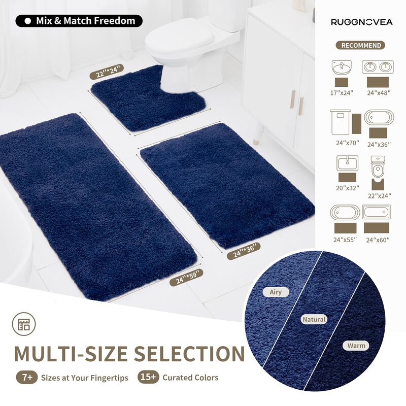 Alfombra Ruggnovea De Microfibra 81x51 cm Azul ... image number null