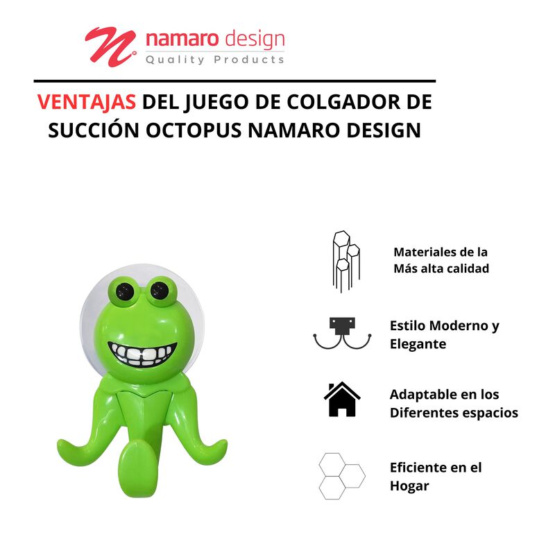 Juego De Colgador Succi&oacute;n Octopus Namaro Design image number null