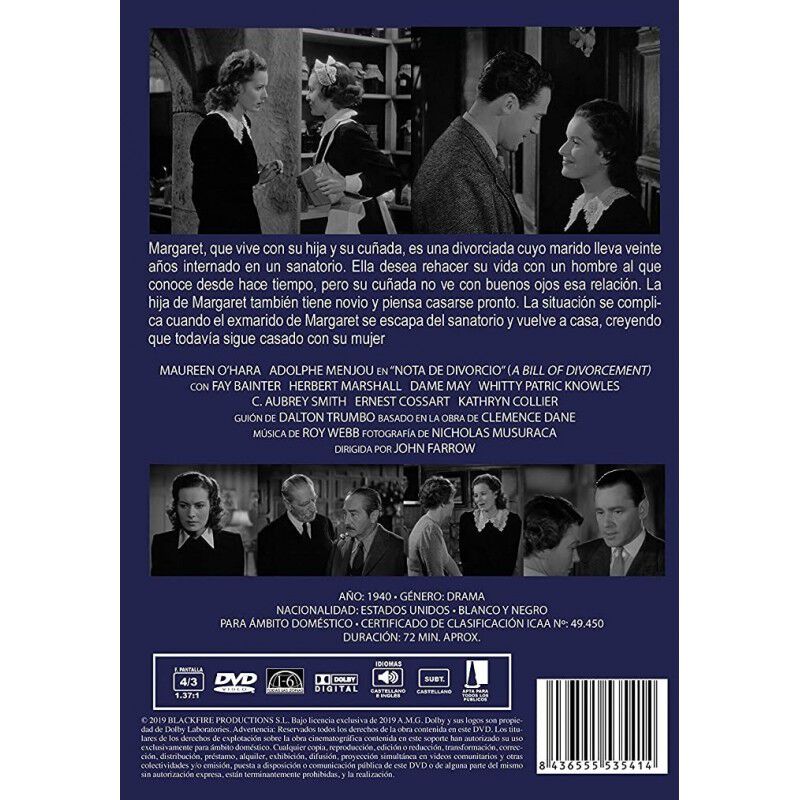 Nota De Divorcio [dvd] (1940) - Un Decreto De D... image number null