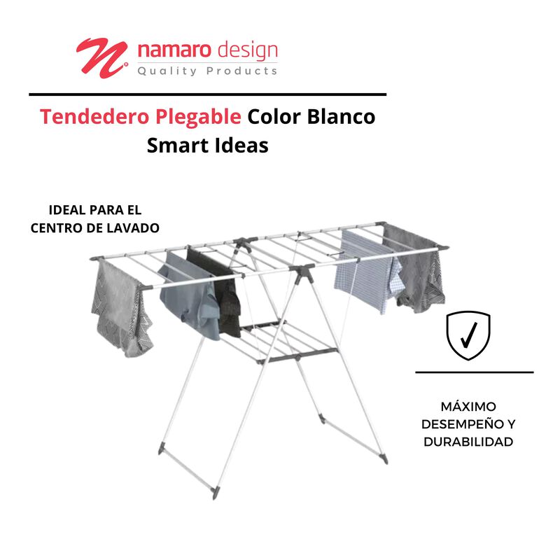 Tendedero Plegable Color Blanco Smart Ideas image number null