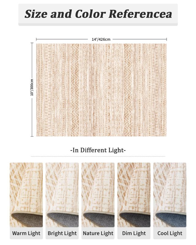 Alfombra Miukiki 254x356 Cm Beige Lavable Antid... image number null