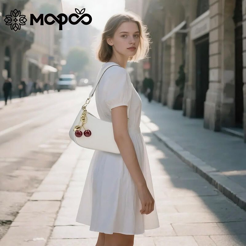 Bolso De Hombro Mopovo Blanco Con Correas Desmo... image number null