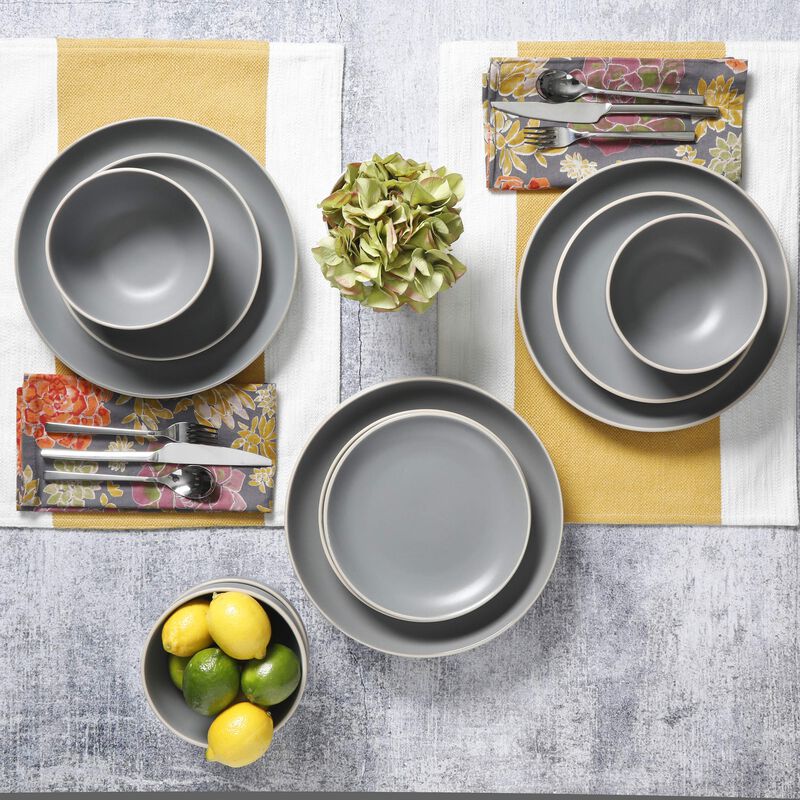Juego De Vajilla Gibson Home Rockaway Grey Mate... image number null