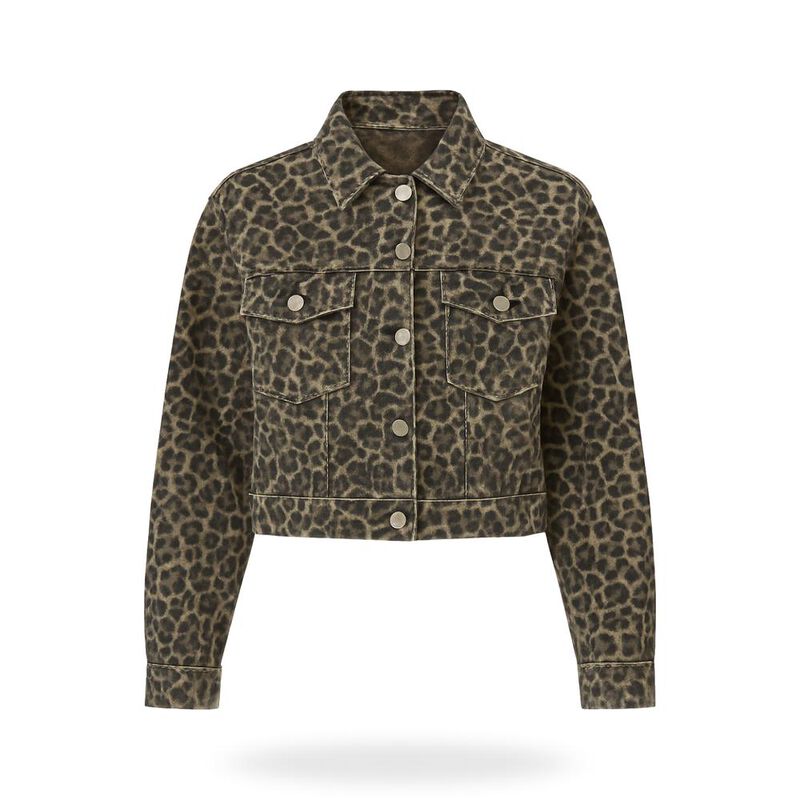 Chamarra mezclilla de leopardo image number null
