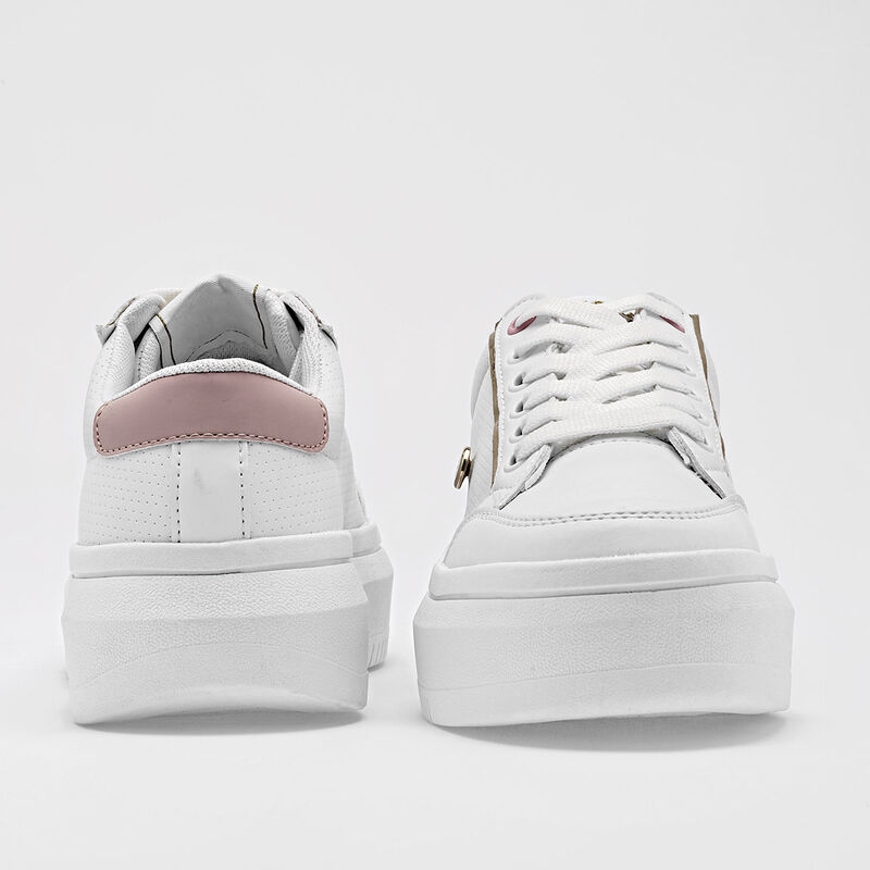 Moramora Tenis urbano para mujer blanco rosa image number null
