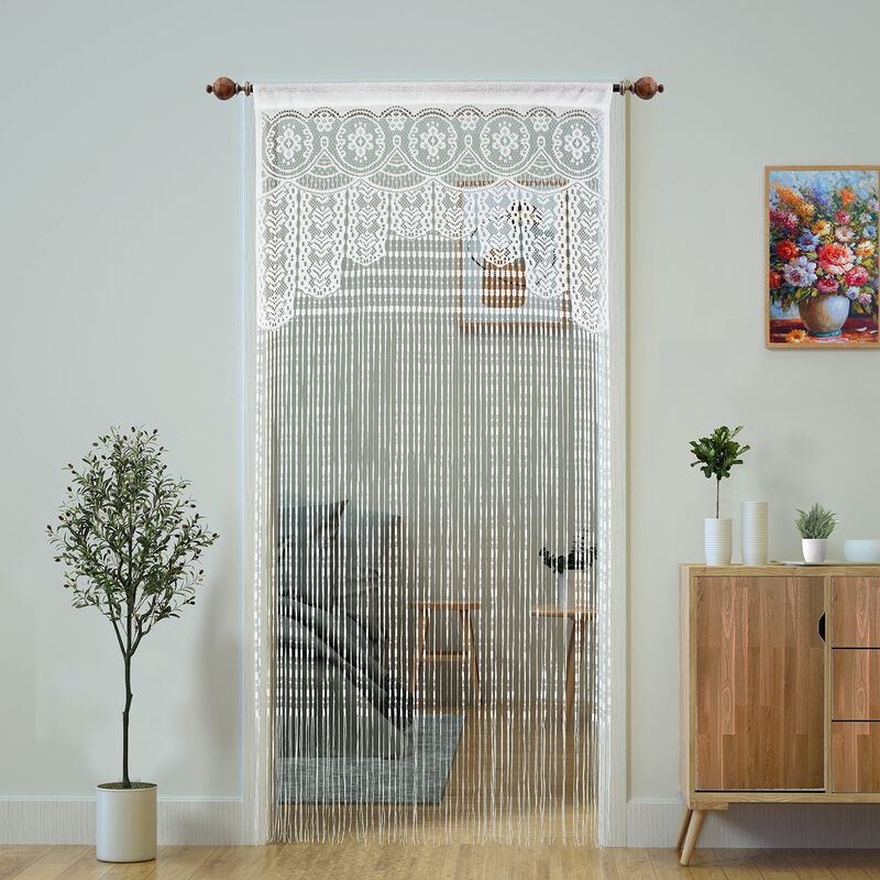 Cortina Yaoyue Con Cord&oacute;n De Macram&eacute;, 90 X 200 ... image number null
