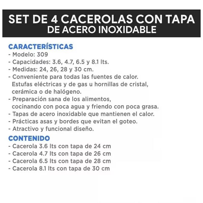 Hot Spot Ollas de Acero Inoxidable con Asas y T... image number null