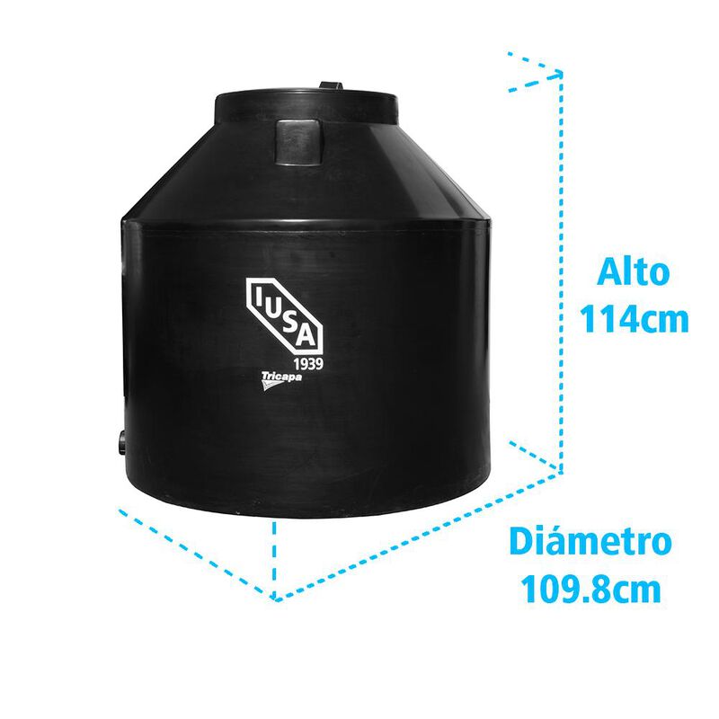 Tinaco Tricapa IUSA, 750 L., Negro + Accesorios... image number null