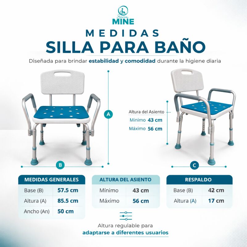 Silla para Ba&ntilde;o Adulto Mayor con Almohadilla SM... image number null