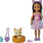Mu&ntilde;eca Barbie Chelsea Brunette Con Conejito Para Mascotas Y Accesorios