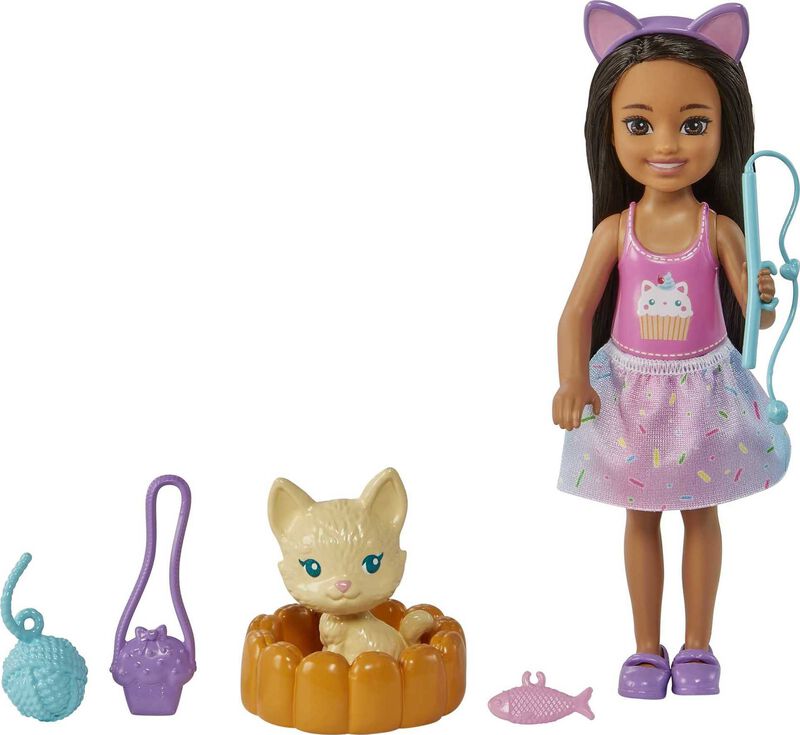 Mu&ntilde;eca Barbie Chelsea Brunette Con Conejito Par... image number null