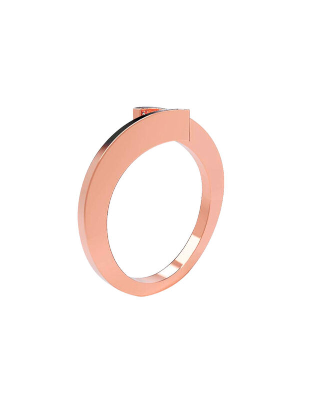 Anillo de Compromiso en Oro Rosa 14K con Circon... image number null