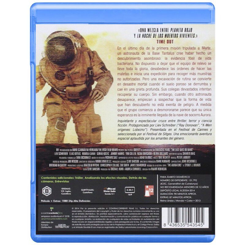 Los &Uacute;ltimos D&iacute;as En Marte (blu-ray) image number null