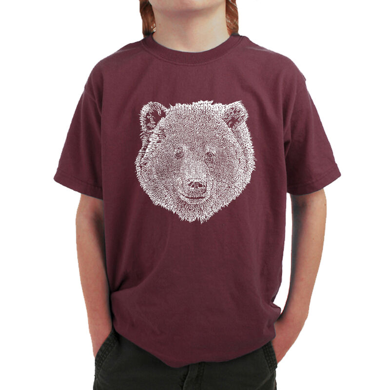 Camiseta Word Art Para Ni&ntilde;o - Cara de Oso - Gra... image number null