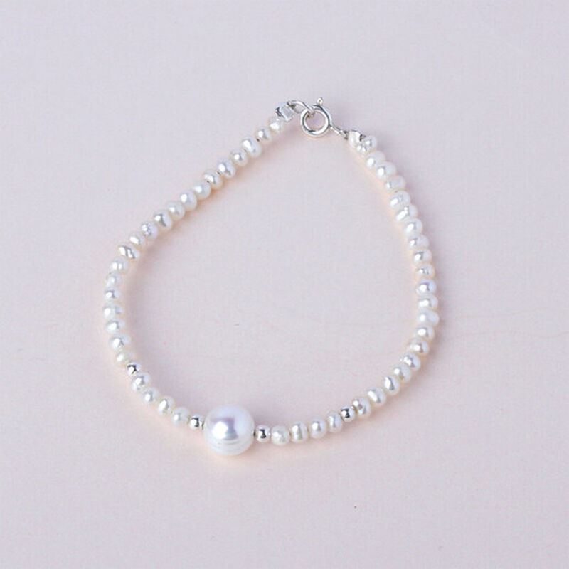 Pulsera Sencilla de Perlas Cultivadas Blancas image number null