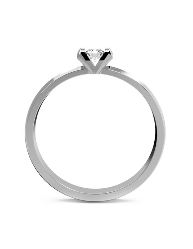 Anillo de Compromiso en Oro Blanco 14K con Circ... image number null