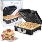 M&aacute;quina Para Hacer Gofres Cucinapro, Cuatro Cuadrados, De Acero Inoxidable Belga