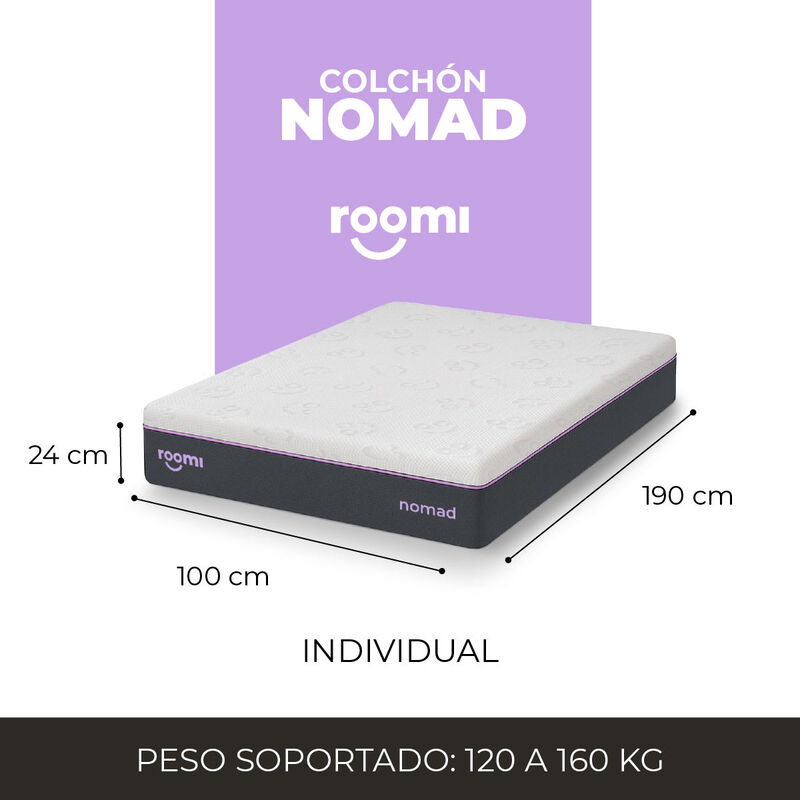 Colch&oacute;n De Caja Roomi Nomad Queen Size De Memor... image number null