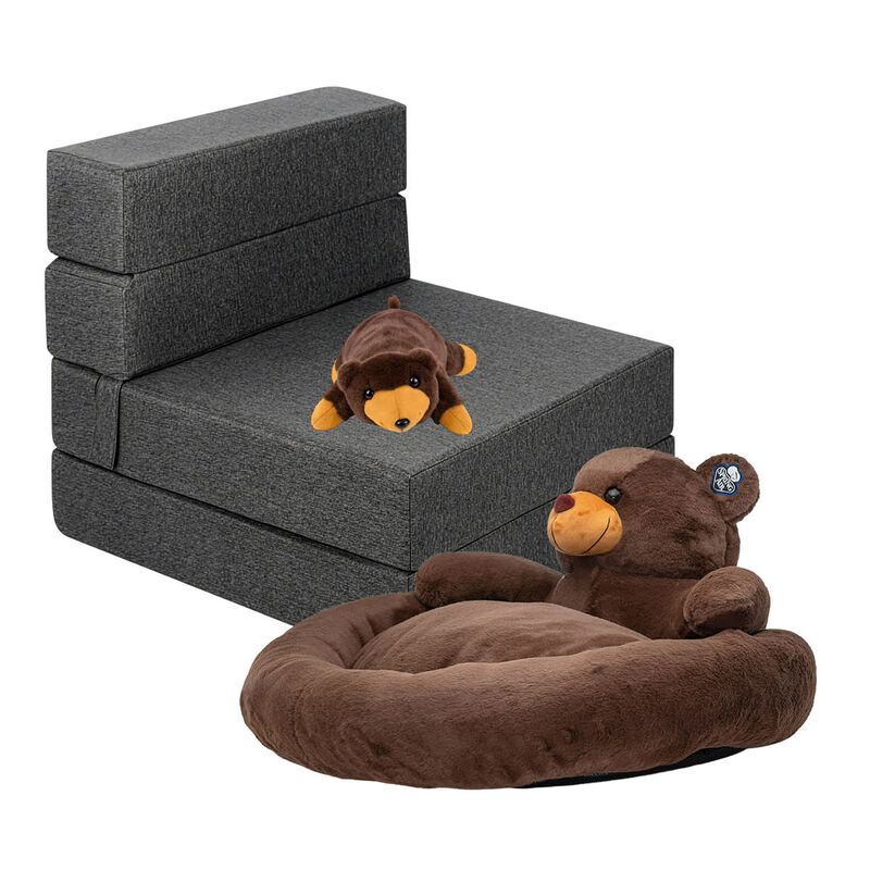 Sill&oacute;n Plegable Individual Gris Oxford + Cama p... image number null