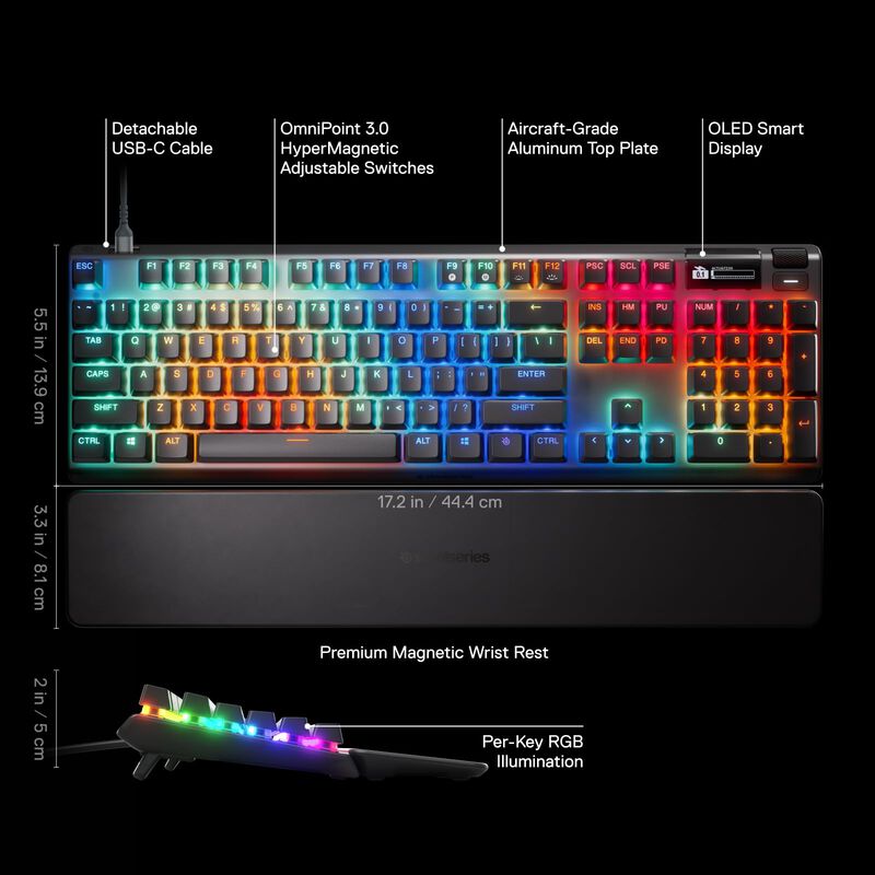 Teclado SteelSeries Apex Pro Gen 3 OmniPoint 3.... image number null