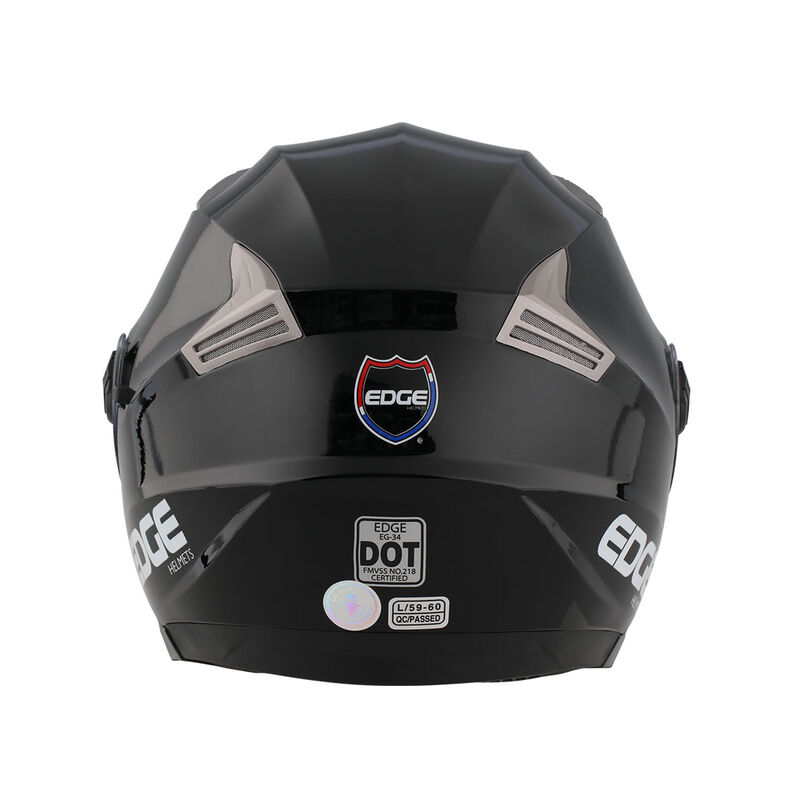 Casco Para Moto Edge Jaguar Sólido Negro Certif... image number null