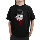 Camiseta Word Art Para Ni&ntilde;o - Cara De Mu&ntilde;eco De Nieve - Negro