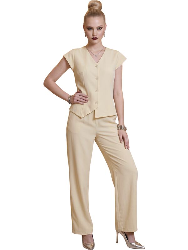 Conjunto 2 Piezas Elegante, Chaleco Con Botones... image number null