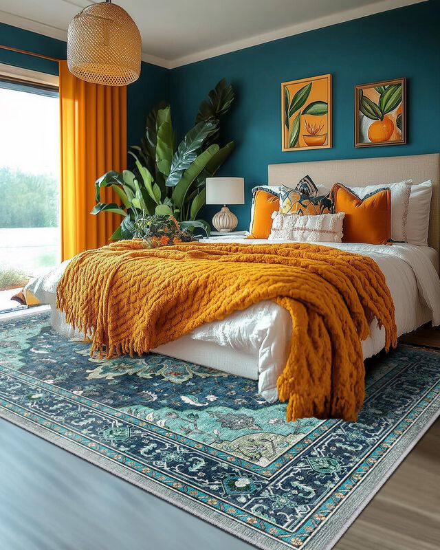 Alfombra Releany 183 Cm Turquesa Lavable image number null