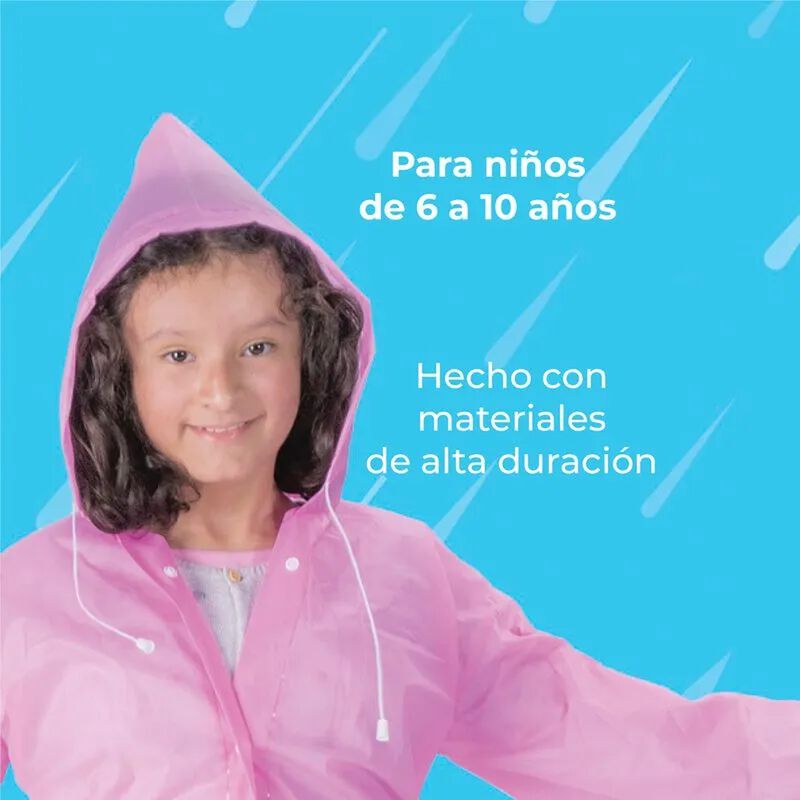 Impermeable Infantil Transparente Bot&oacute;n Capucha... image number null