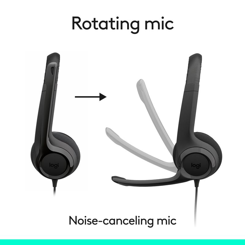 Auriculares Logitech H391 Micr&oacute;fono Con Cancela... image number null