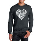 Sudadera De Cuello Redondo Word Art Para Hombre - Coraz&oacute;n de Huellas - Gris