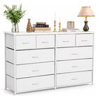 Comoda Cajonera 10 Cajones Tela Marco Acero Organizador Blanco Houzer