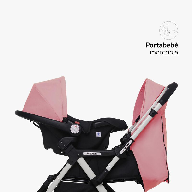 CARRIOLA CON PORTABEBE UNYOTONS K8 ROSA REVERSI... image number null