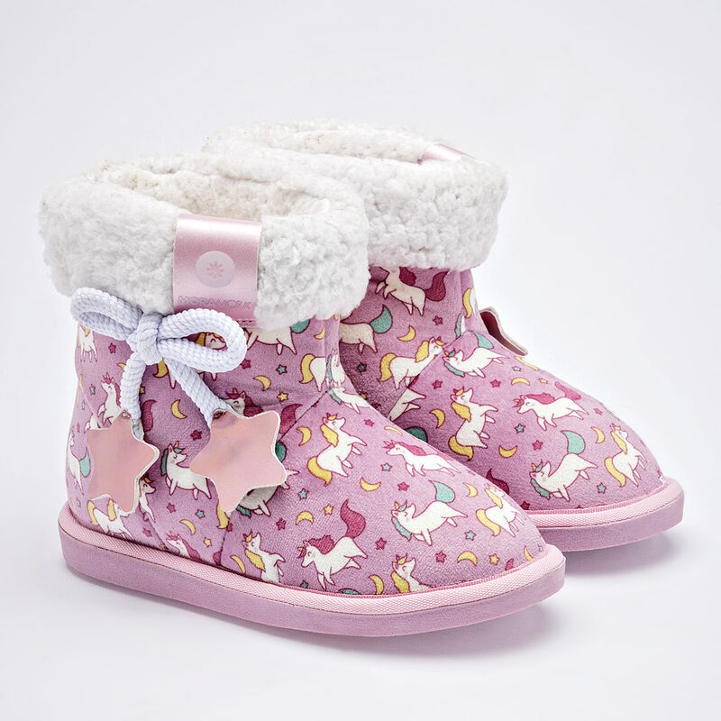 Moramora Pantufla para ni&ntilde;a rosa multicolor image number null