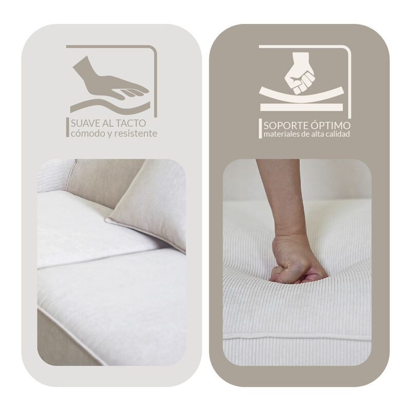 Sof&aacute; Espuma Alta densidad YUGEN White 3 plazas ... image number null