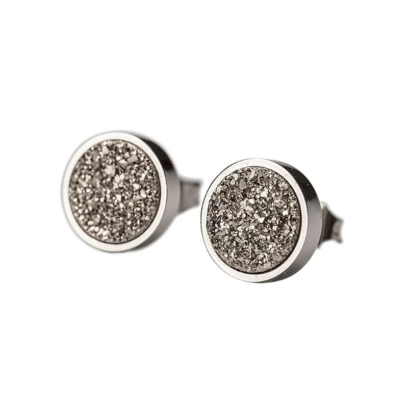 Aretes Acero Inoxidable Mujer Piedra Preciosa C... image number null