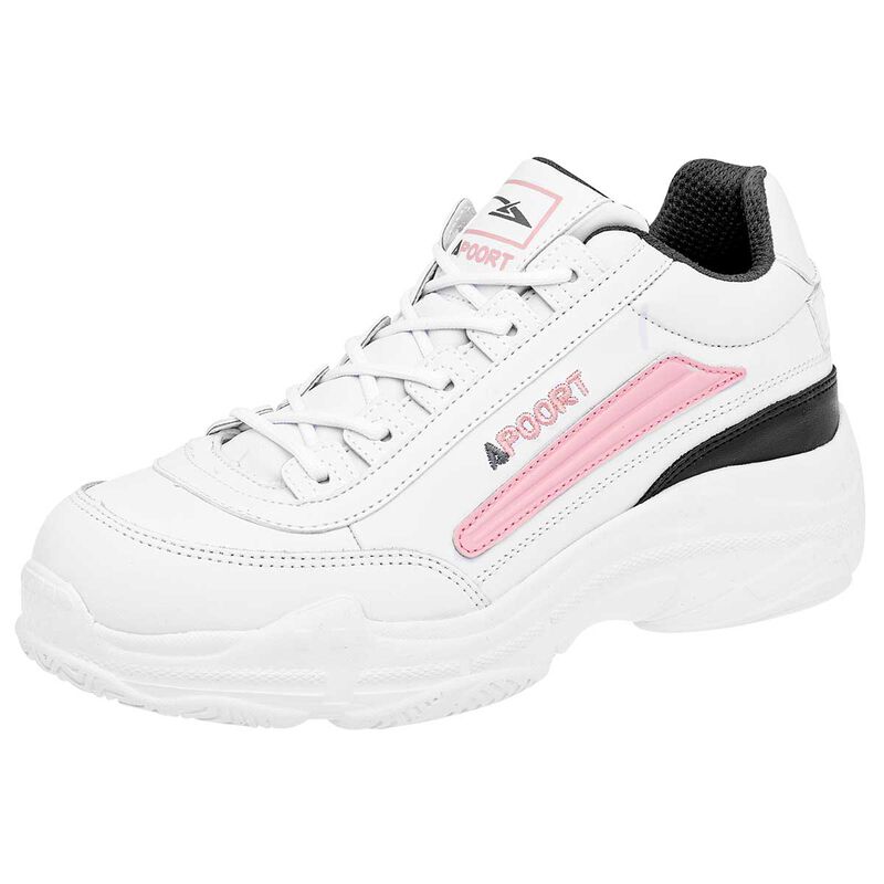 Apoort Tenis urbano para mujer blanco rosa negr... image number null