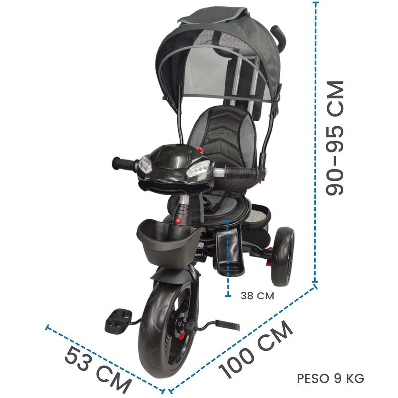 Triciclo Evolutivo 7 En 1 Acero Con Asiento Gir... image number null
