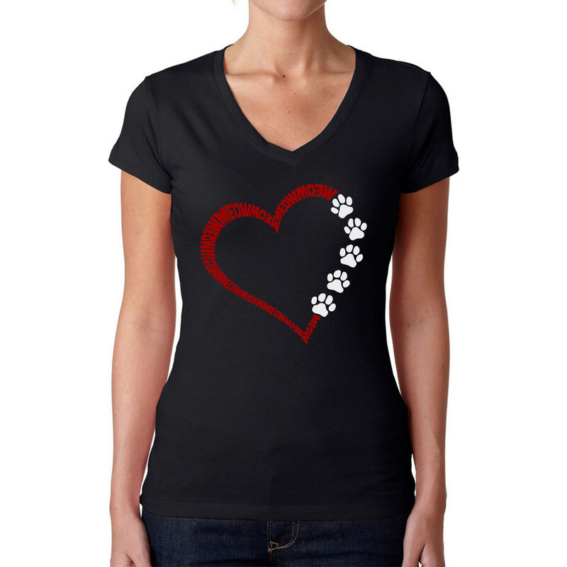 Camiseta De Cuello En V Word Art Para Mujer - C... image number null