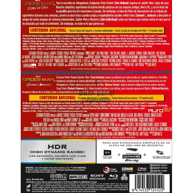 Pack Spider-man: Homecoming + Lejos De Casa (4k... image number null