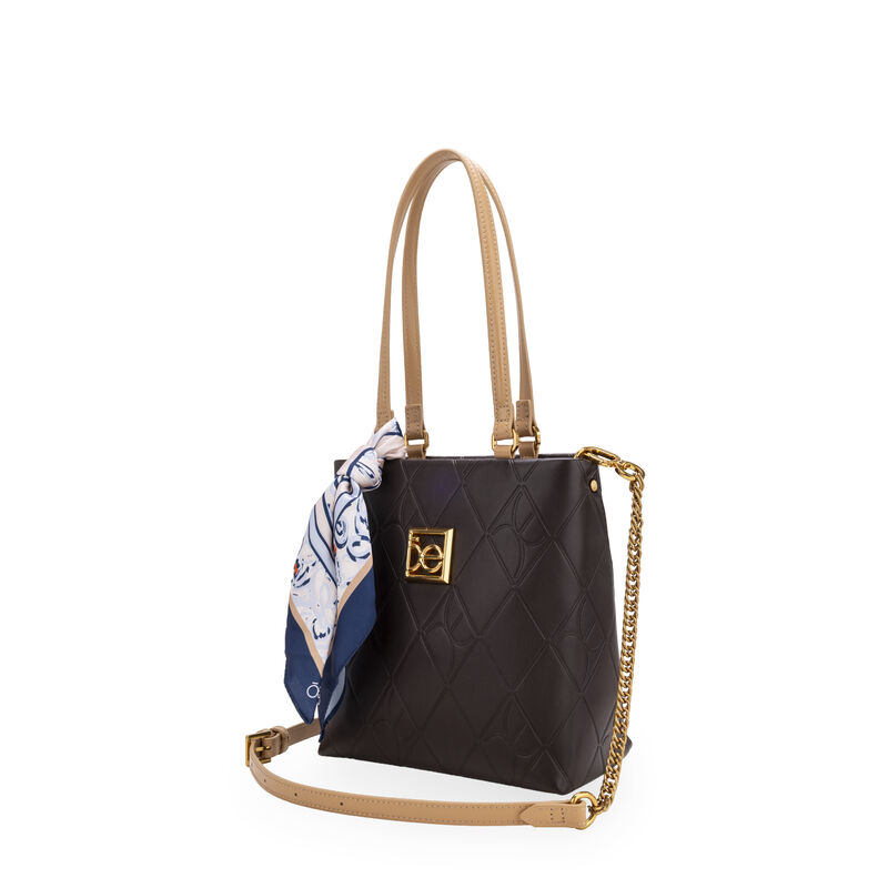 Bolsa Tote Chica Con Troquelado Color Caf&eacute; image number null
