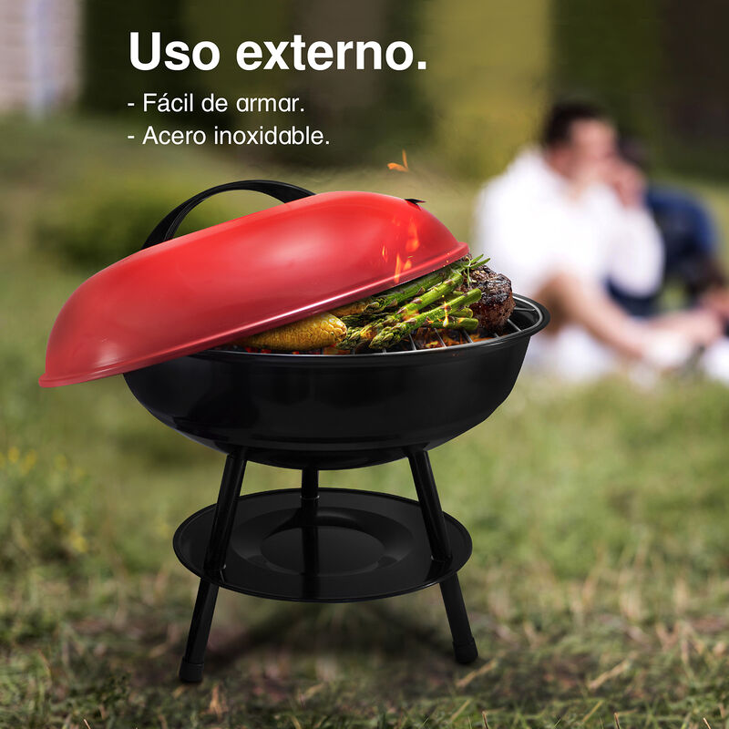 Parrilla De Carb&oacute;n Port&aacute;til Tipo Kettle Con Tap... image number null