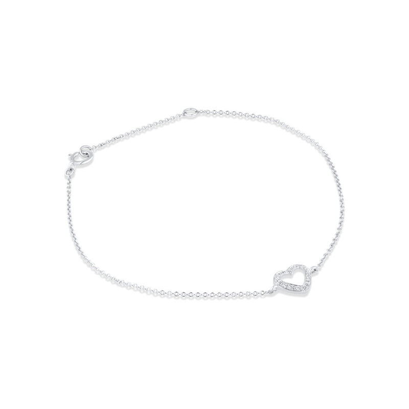 Pulsera&nbsp; Oro Blanco 14k Con 5 Pts De Diamante image number null