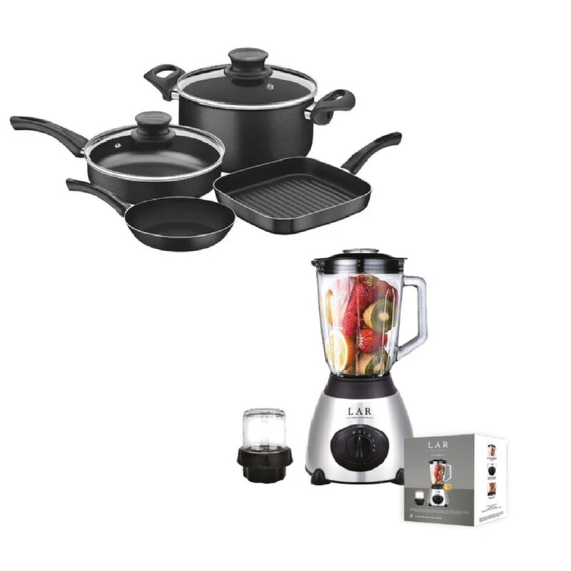 Combo Bateria Paris/Black Sart&eacute;n Cuadrado 6 Pza... image number null