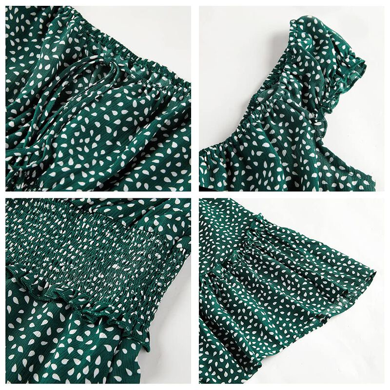 Vestido Yobecho Verde Oscuro con Estampado y Ma... image number null