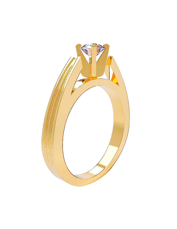 Anillo de Compromiso de 14K con Diamante de Lab... image number null