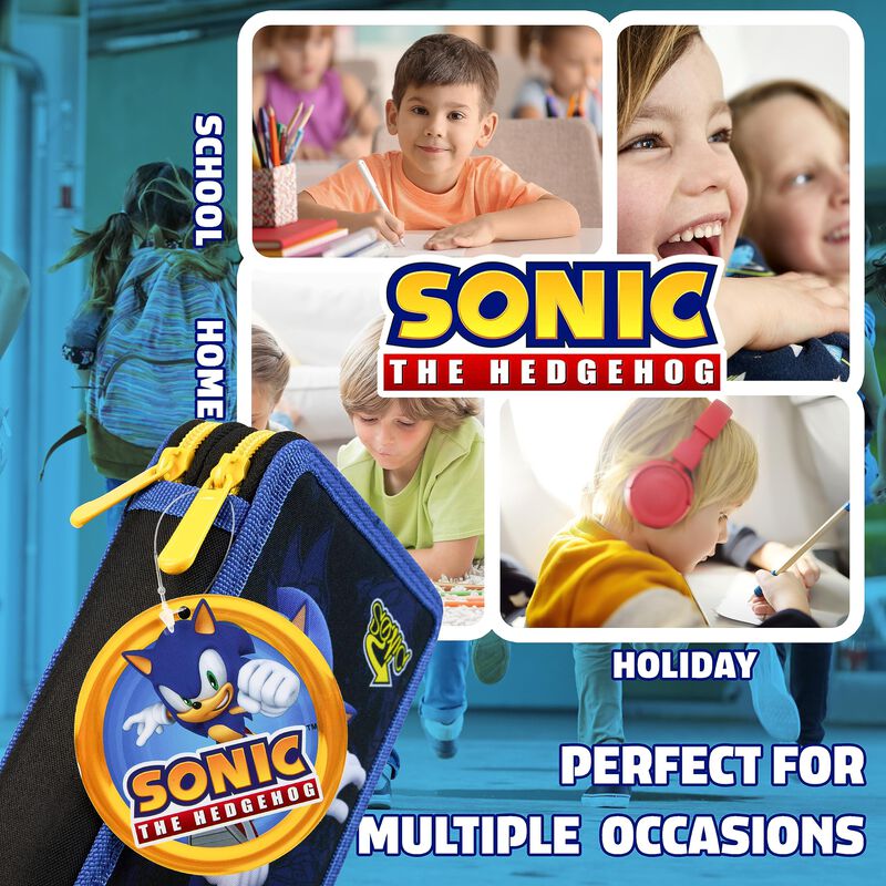 Estuche Para L&aacute;pices Sonic The Hedgehog Con Pap... image number null